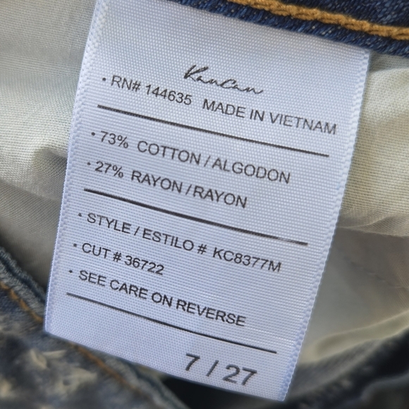 Kancan Low-Rise Denim Shorts Highly Distressed Women's Sz 7/27 - Picture 4 of 9